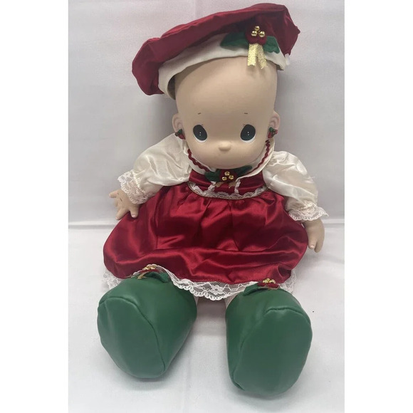 Precious Moments 1999 Christmas Doll Holly QVC Exclusive Vintage Missing Hair - Picture 1 of 12